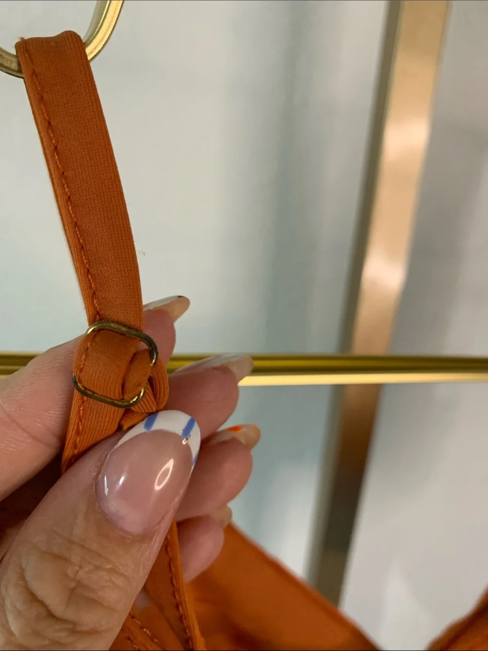 Polly- Women's Triangle Bralette - Rust Orange- Size 6